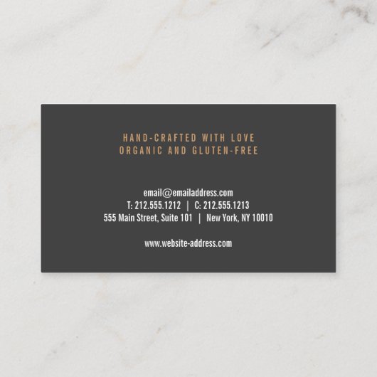 手押し銅と白のヴィンテージ模様 名刺 (裏面)