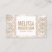 手押し銅と白のヴィンテージ模様 名刺 (正面)