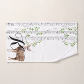 手拭パーソナライズされた鹿ドードバックウッドランドHun ハンドタオル (ハンドタオル)