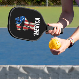 手拳アメリカ国旗「MERICA」 ピックルボールラケット