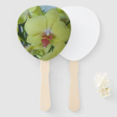 手持ちの扇子に黄色の蘭 ハンドファン (正面&裏面)