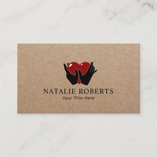 手持ちハートマッサージセラピー介護者 名刺 (正面)