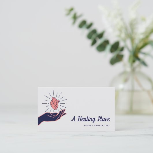 手持ちヒトハートホリスティック薬 名刺 (スタンド正面)