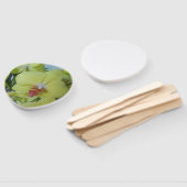 手持ち扇子に黄色のラン ハンドファン (組立なし)