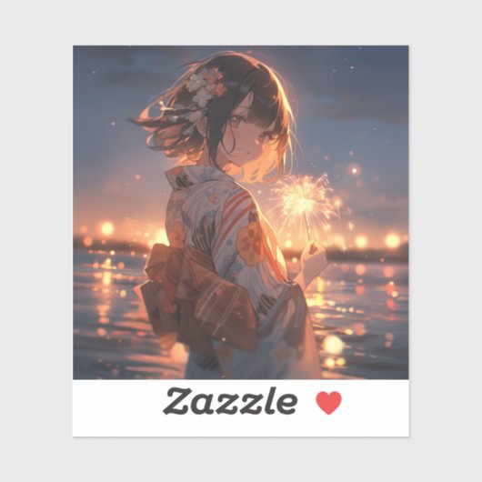 手持ち花火/Hand held fireworks | 東京娘 GenerartiveAI シール (シート)