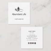 手持ち葉植物セラピスト相談 スクエア名刺 (正面/裏面)