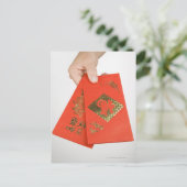 手持ち金中国の封筒 ポストカード (スタンド正面)