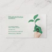 手持ち離れ緑葉植物 名刺 (裏面)