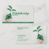 手持ち離れ緑葉植物 名刺 (正面/裏面)