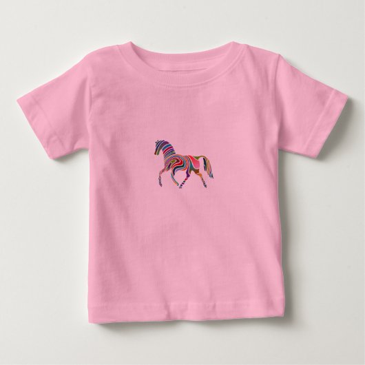 手振り馬Tシャツ ベビーTシャツ (正面)