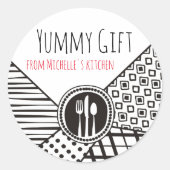 手挽き混合パターン調理器シェフケータリング ラウンドシール (正面)