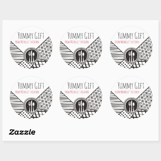 手挽き混合パターン調理器シェフケータリング ラウンドシール (シート)