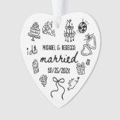 手描お洒落きの新しい初めてのクリスマス オーナメント (正面)