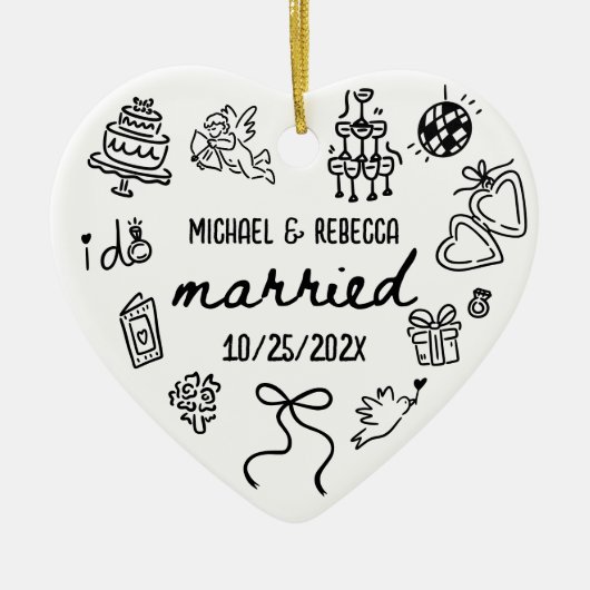 手描お洒落きの新しい初めてのクリスマス セラミックオーナメント (正面)