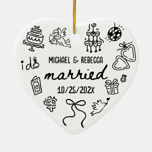 手描お洒落きの新しい初めてのクリスマス セラミックオーナメント (裏面)