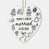 手描お洒落きの新しい初めてのクリスマス セラミックオーナメント (左)