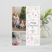 手描お洒落きアイコンMerry Christmas 2写真 シーズンカード (スタンド正面)