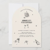 手描お洒落きアーチ誕生日ドリンクパーティー 招待状 (裏面)