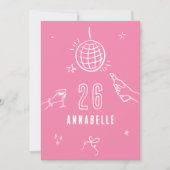 手描お洒落きアーチ誕生日ドリンクパーティー 招待状 (正面)