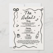 手描お洒落きカクテルバチェロレッテ 招待状 (裏面)