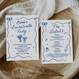 手描お洒落きカクテルバチェロレッテ 招待状