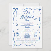 手描お洒落きカクテルバチェロレッテ 招待状 (裏面)