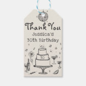 手描お洒落きカクテルファンキー誕生日 ギフトタグ (正面)