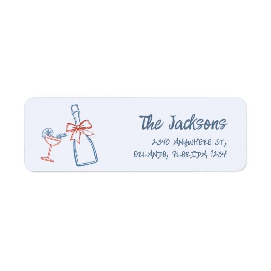 手描お洒落きクリスマス差出人住所 ラベル (正面)