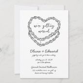 手描お洒落きケーキ写真結婚の 招待状 (正面)