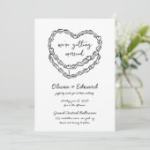 手描お洒落きケーキ写真結婚の 招待状 (スタンド正面)