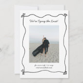 手描お洒落きケーキ写真結婚の 招待状 (裏面)