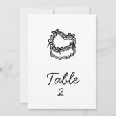 手描お洒落きケーキ結婚のテーブル番号 招待状 (正面)