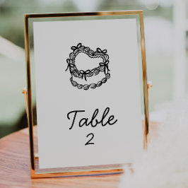 手描お洒落きケーキ結婚のテーブル番号 招待状