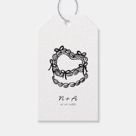 手描お洒落きケーキ結婚ズ ギフトタグ