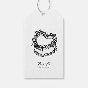 手描お洒落きケーキ結婚ズ ギフトタグ
