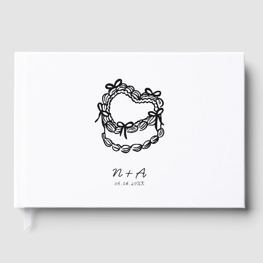 手描お洒落きケーキ結婚ズ ゲストブック (正面)