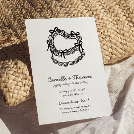 手描お洒落きケーキ結婚式招待状 セーブザデート