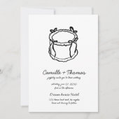 手描お洒落きケーキ結婚式招待状 セーブザデート (正面)