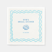 手描お洒落きシェルブライダルシャワー スタンダードカクテルナプキン (正面)