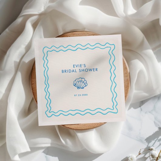 手描お洒落きシェルブライダルシャワー スタンダードカクテルナプキン