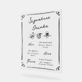 手描お洒落きシグネチャードリンク アクリルサイン (傾斜)