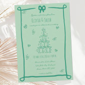 手描お洒落きセージ弓の落書き結婚の 招待状