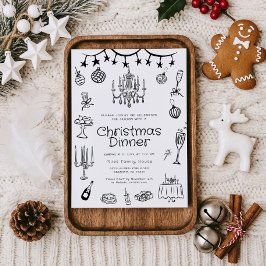 手描お洒落きディナーパーティー 招待状