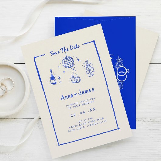 手描お洒落きトレンディーブファンキー結婚ルー 招待状