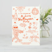 手描お洒落きドードルハローウィンパーティ 招待状 (スタンド正面)