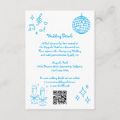 手描お洒落きドードルブルー結婚ズ詳細 エンクロージャーカード (正面)