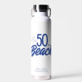 手描お洒落きドードル50thビーチ誕生日 ウォーターボトル (正面)
