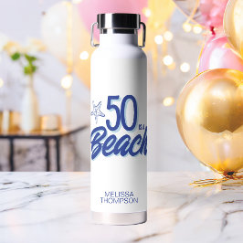手描お洒落きドードル50thビーチ誕生日 ウォーターボトル