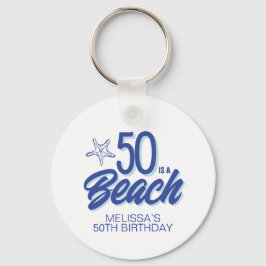 手描お洒落きドードル50thビーチ誕生日 キーホルダー