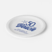 手描お洒落きドードル50thビーチ誕生日 ペーパープレート (アングル)